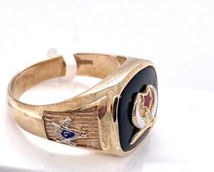 10 Karat Yellow Shriner Masonic Ring