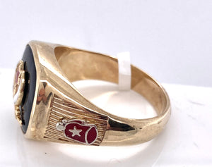 10 Karat Yellow Shriner Masonic Ring