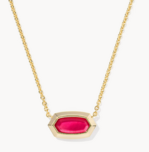 Load image into Gallery viewer, Elisa Bezel Gold Short Pendant Necklace