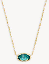 Load image into Gallery viewer, Elisa Gold Pendant Necklace in London Blue Glass