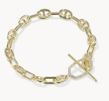 Load image into Gallery viewer, Elisa Toggle Gold Link and Chain Bracelet
