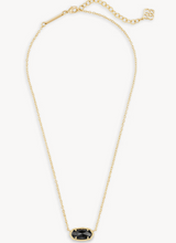 Load image into Gallery viewer, Elisa Gold Pendant Necklace in Black Opaque Glass