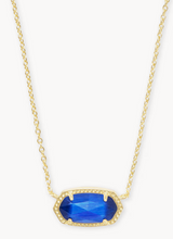 Load image into Gallery viewer, Elisa Gold Pendant Necklace in Cobalt Cat's Eye