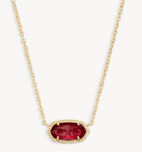 Load image into Gallery viewer, Elisa Gold Pendant Necklace in Berry Glass