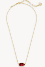 Load image into Gallery viewer, Elisa Gold Pendant Necklace in Berry Glass