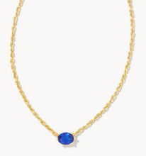 Load image into Gallery viewer, Cailin Gold Pendant Necklace in Blue Crystal