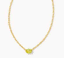 Load image into Gallery viewer, Cailin Gold Pendant Necklace in Light Green Crystal