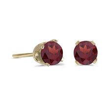Load image into Gallery viewer, 14 karat yellow gold 4mm Garnet stud earrings.