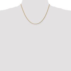 1.75mm Rope Chain Necklace Solid 14K Yellow Gold 18"