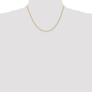 2mm Rope Chain Necklace Solid 14K Yellow Gold 18"