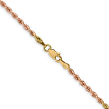 Load image into Gallery viewer, 2.5mm Rope Chain Necklace Solid 14K Tri Gold 18&quot;
