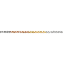 Load image into Gallery viewer, 2.5mm Rope Chain Necklace Solid 14K Tri Gold 24&quot;
