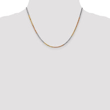 Load image into Gallery viewer, 2.5mm Rope Chain Necklace Solid 14K Tri Gold 18&quot;
