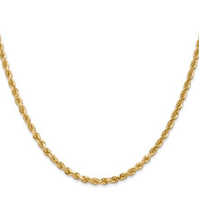 Load image into Gallery viewer, 3mm Rope Chain Necklace Solid 14K Yellow Gold 24&quot;
