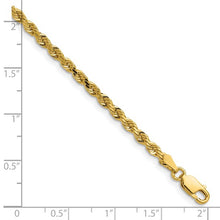 Load image into Gallery viewer, 3mm Rope Chain Necklace Solid 14K Yellow Gold 22&quot;

