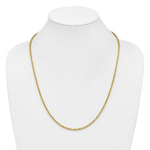 Load image into Gallery viewer, 3mm Rope Chain Necklace Solid 14K Yellow Gold 24&quot;
