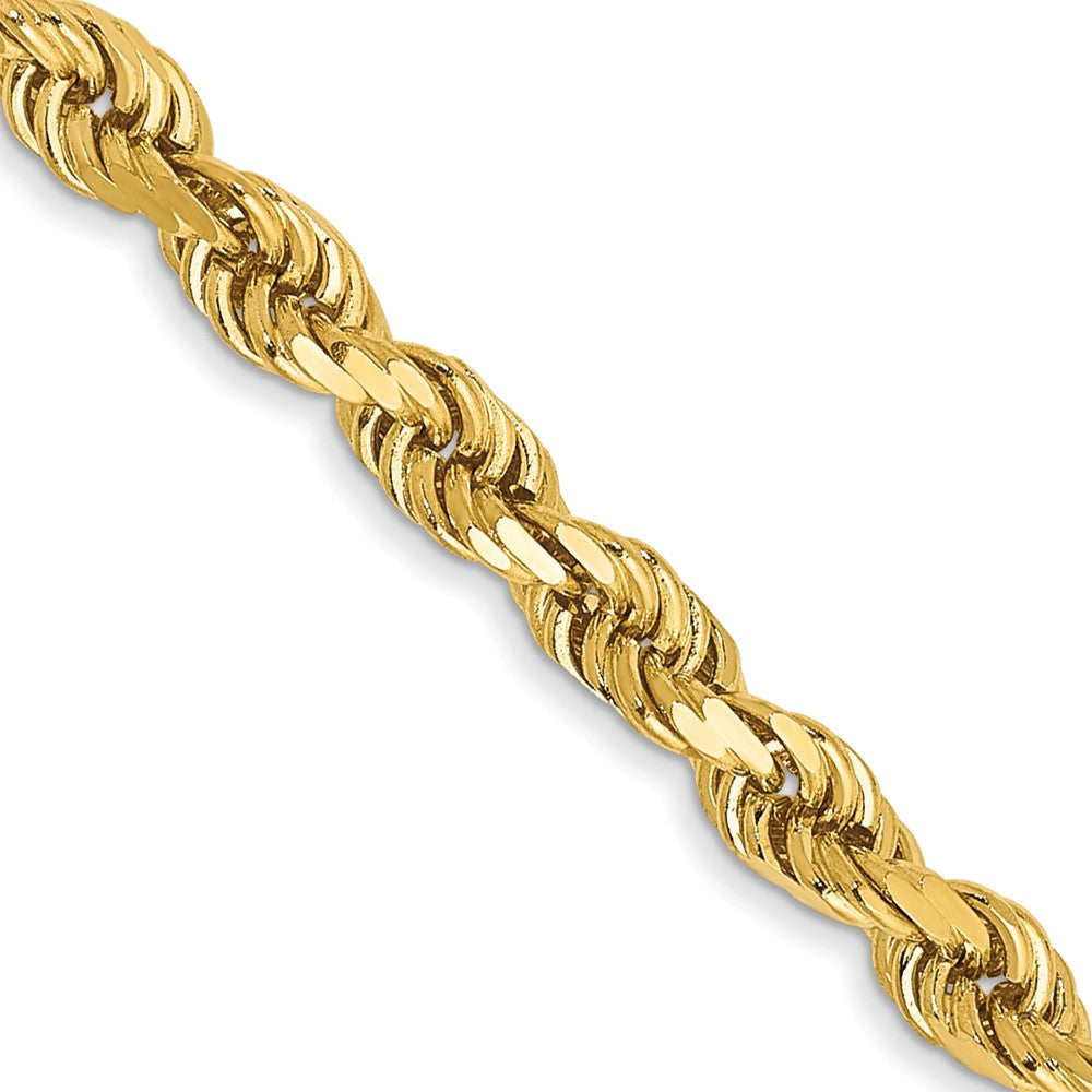3mm Rope Chain Necklace Solid 14K Yellow Gold 22