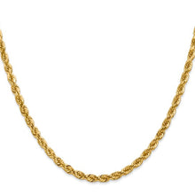 Load image into Gallery viewer, 4mm Rope Chain Necklace Solid 14K Yellow Gold 24&quot;
