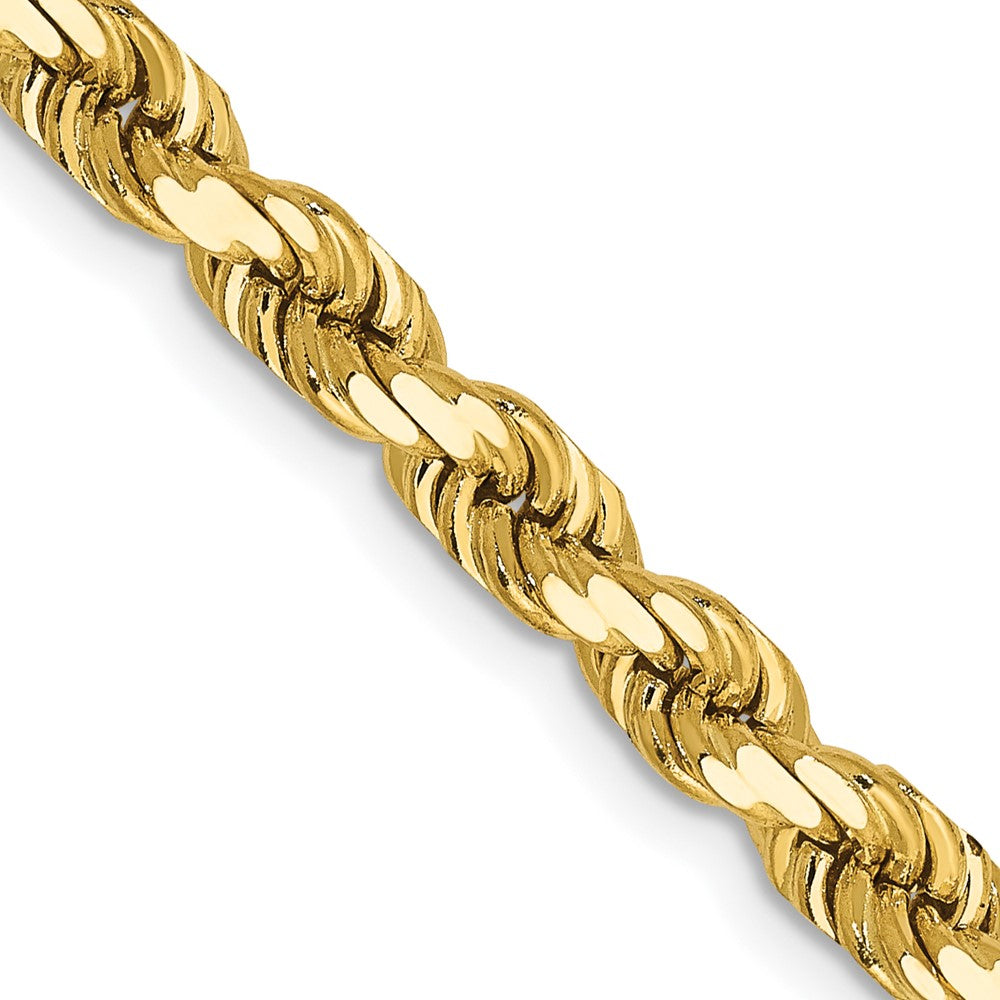 4.5mm Rope Chain Necklace Solid 14K Yellow Gold 22