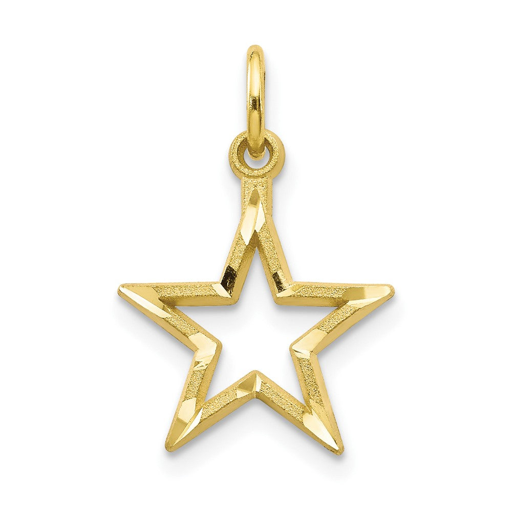 10K Diamond-Cut Flat Back Star Charm