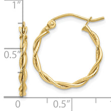 Load image into Gallery viewer, 10k Polished 2.25mm Twisted Hoop Earrings
