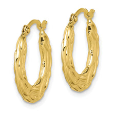 Load image into Gallery viewer, 10k Patterned Hollow Hoop Earrings
