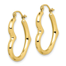 Load image into Gallery viewer, 10K Hollow Heart Shape Hoop Earrings
