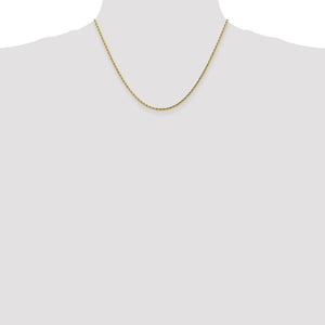 1.75mm Rope Chain Necklace Solid 10K Yellow Gold 20"