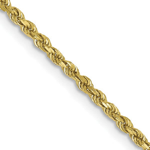1.75mm Rope Chain Necklace Solid 10K Yellow Gold 18"