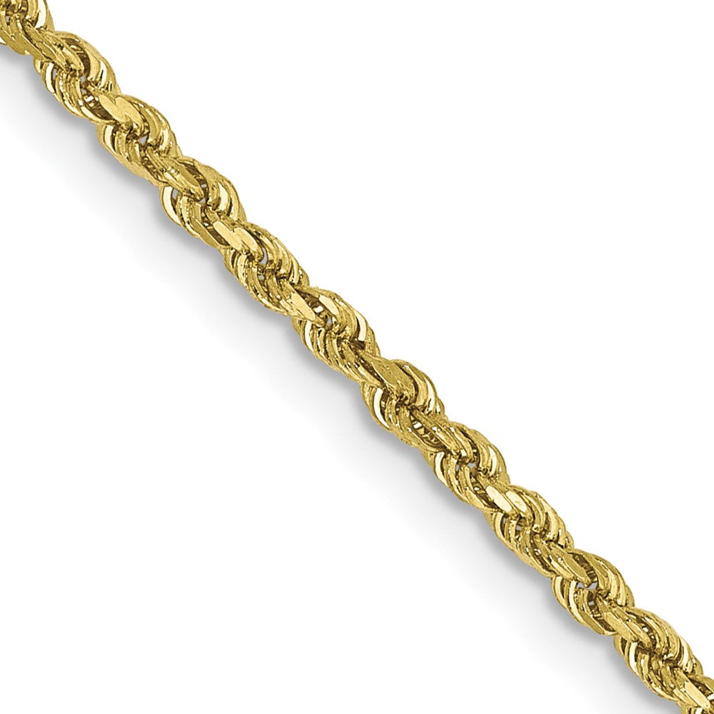 1.75mm Rope Chain Necklace Solid 10K Yellow Gold 18