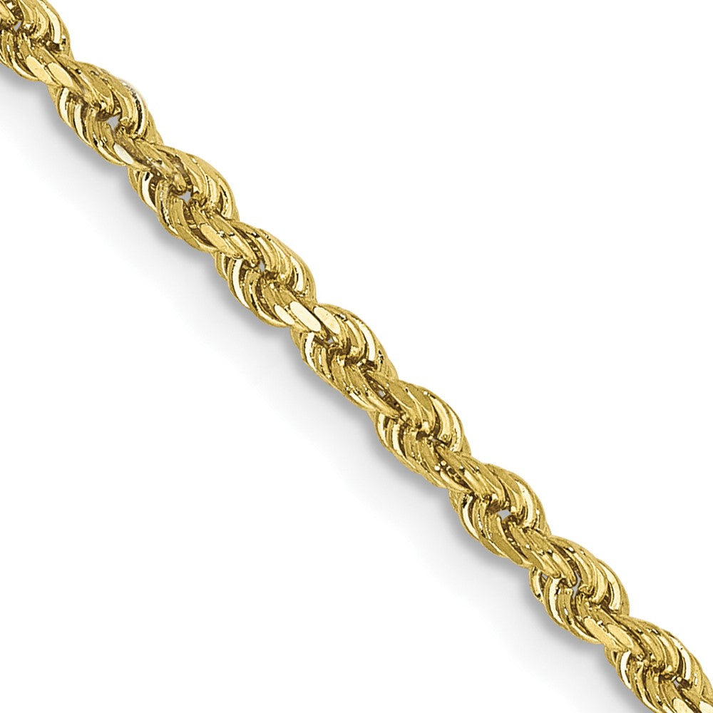 2mm Rope Chain Necklace Solid 10K Yellow Gold 22