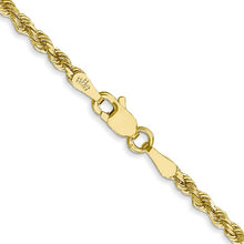 Load image into Gallery viewer, 2.25mm Rope Chain Necklace Solid 10K Yellow Gold 20&quot;
