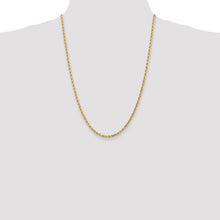 Load image into Gallery viewer, 3mm Rope Chain Necklace Solid 10K Yellow Gold 24&quot;
