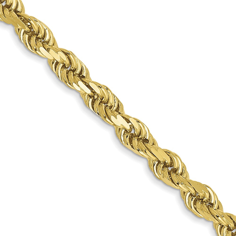 3mm Rope Chain Necklace Solid 10K Yellow Gold 24
