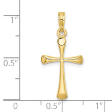 Load image into Gallery viewer, 10K Polished Beveled Tip Cross Charm
