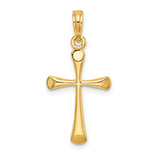 Load image into Gallery viewer, 10K Polished Beveled Tip Cross Charm

