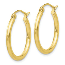 Load image into Gallery viewer, 10K Polished 2mm Tube Hoop Earrings
