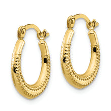 Load image into Gallery viewer, 10K Scalloped Textured Hollow Hoop Earrings
