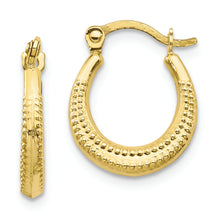 Load image into Gallery viewer, 10K Scalloped Textured Hollow Hoop Earrings
