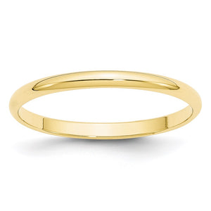 10KY 2mm LTW Half Round Band Size 5.5