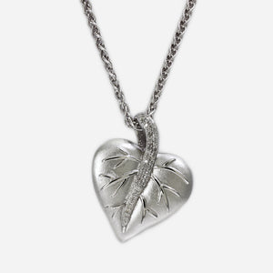 Effy Silver Heart and Diamond Necklace