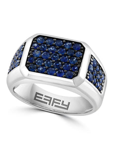 Effy Sterling Silver and Blue Sapphire Ring