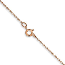 Load image into Gallery viewer, .5mm Cable Chain Necklace Solid 10K Rose Gold 18&quot;
