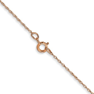 .5mm Cable Chain Necklace Solid 10K Rose Gold 18"