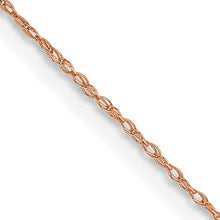 Load image into Gallery viewer, .5mm Cable Chain Necklace Solid 10K Rose Gold 18&quot;
