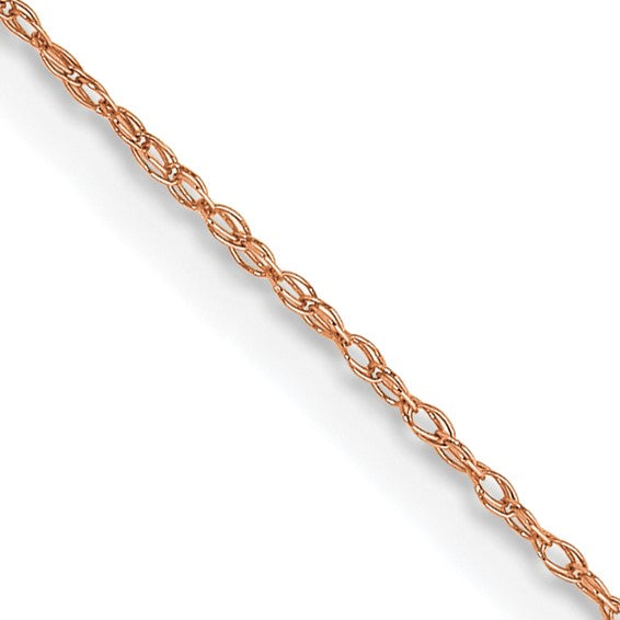 .5mm Cable Chain Necklace Solid 10K Rose Gold 18