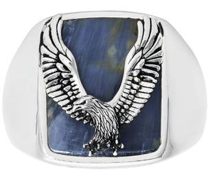 Men's Sterling Silver Pietersite Eagle Ring