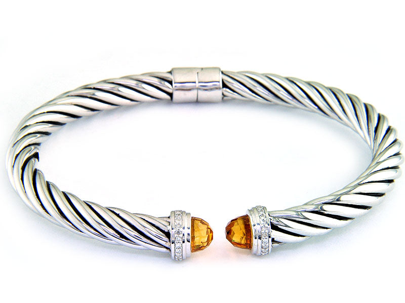 Effy Sterling Silver Citrine Bangle Bracelet