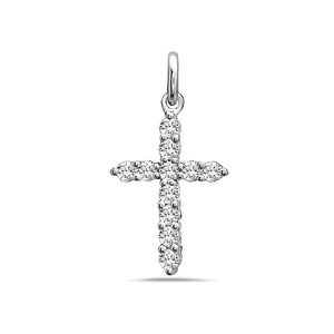 14 Karat White Gold Cross Pendant