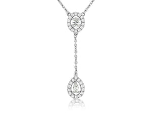 14 Karat White Gold Diamond Necklace